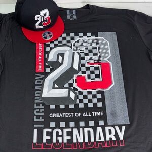 Legendary  MENS Black and Red Graphic T-Shirt & hat Sz 3X NWT